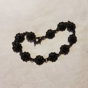 (BUNDLE: 3/$12) Vintage Black Jeweled Bracelet